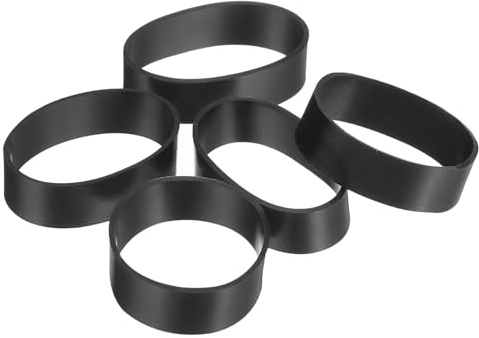 sourcing map Lot de 200 bandes élastiques en caoutchouc de silicone, 6 mm x 17,5 mm, anneaux d'attache-câbles, bandes élastiques solides et antidérapantes pour emballage de cordon, sacs à dos, noir
