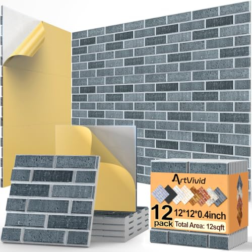 ArtVivid 12Pack Acoustic Panels, Brick Pattern Sound Proof Panels for Walls