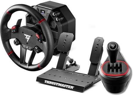 Thrustmaster T598 + TH8S – High-Performance Sim Racing Pack – Force Feedback Steering Wheel + 7+1 H-Pattern Metal Gear Shifter – Compatible with PC / PS4 / PS5