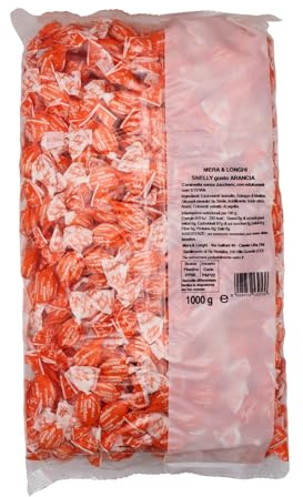 Mera & Longhi dal 1896 - Caramelle senza Zucchero Arancia con Stevia - Confezione da 1 kg