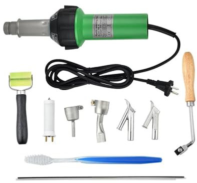 GAYCLG Soudeuses électriques Soudeurs intégrés pour Plastique 1600 W, kit de 21 chalumeaux à air Chaud avec Buses Rapides, Rouleau PE, Plastique PVC, 20 °C à 600 °C(No Box)