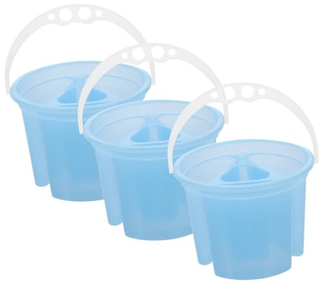 SHINEOFI 3pcs Plastic Paint Brush Washer Bucket with Slot Design for Organized Cleaning Sturdy Base Multipurpose Water Cup for Oil and Watercolor Painting Suitable for Art Studios and
