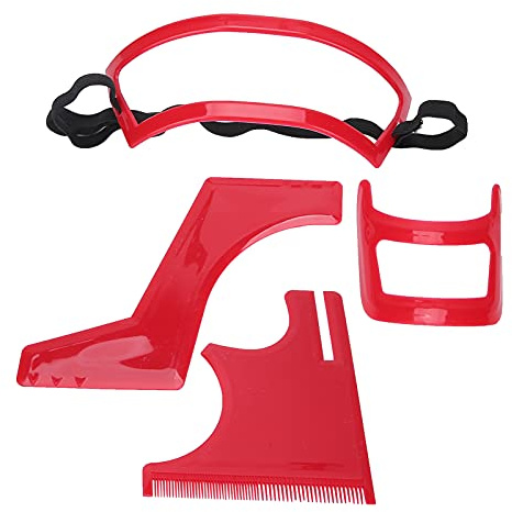 PUNELE Kit di Styling della Barba 4 Modelli per Modellare la Guida Dell'attaccatura e della Scollatura di Toelettatura con Plastica di Alta qualità Facile Usare per il Modello di Barba