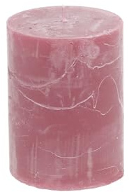 Durchgefärbte Stumpenkerzen Altrosa 60x80mm 4er-Set für Hochzeiten Vintage-Deko, 4 Stück