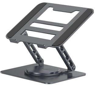 RWFRKABNK 360 Grad Drehbarer, Verstellbarer Laptop-Schreibtischständer Aus Aluminiumlegierung, Kompatibilität Mit Dem Faltbaren Soporte-Notebook-Desktop-Halter-Zubehör Von MacBook Air Pro(Black)