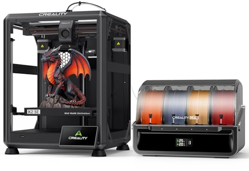 Creality K2 SE Combo 3D Printer, Support Multicolor Printing with CFS, 500mm/s High-Speed, Smart Auto Leveling, Solid Metal Build Frame, Fully Assembled, Next-Gen Extruder, 220×215×245 mm Build Volume