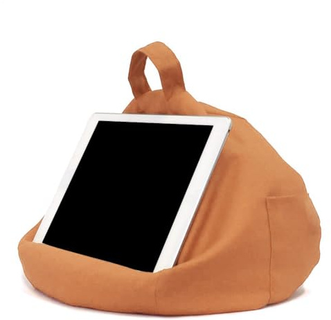 Zohuwerui Oreiller Support Tablette, Coussin de Support pour Téléphone Portable Tablettes et Livres, avec Poche Latérale pour Accessoires, Coussin pour Tablette au Lit, Genoux, Bureau et Canapé