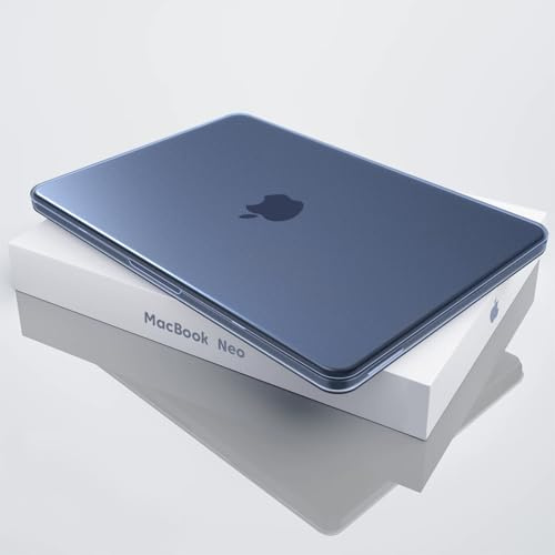 Soonjet Invisible Armor for MacBook Neo Case 13 inch 2026 Mac Laptop Cover | Original Color Match, Ultra Thin, Anti Fingerprint, Scratch Resistant, Protective Hard Shell, Indigo Blue Matte Clear A3404