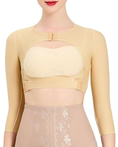 HLTYGWX Bras Shapewear Post Chirurgical Manches de Compression Plus Minces Dos surélevé correcteur Dos Lisse Rouleaux Hauts pour Les Femmes