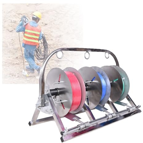 Heavy-Duty Floor-Standing Wire Spool Rack, Cord Reel Holder & Cable Dispenser Shelf for Paracord, Rope Storage Organizer