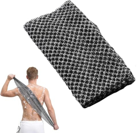 Serviette de Douche Exfoliante Ecovia en Fibres de Bambou Serviettes Exfoliantes et Charbon Actif – Exfolie en Profondeur Pour Une Peau Plus Propre (1)