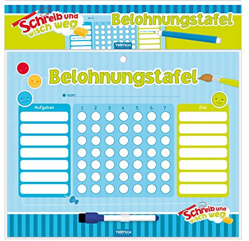 Schreib und Wisch Weg Belohnungstafel mit Stift: 20 x 25 cm