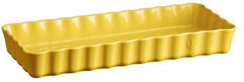 Emile Henry EH906034 Kuchenform, rechteckig, lang, Keramik, Gelb, Provence, 36,5 x 15 x 5 cm