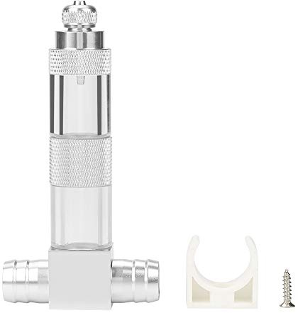 Akvarium CO2 Diffuser CO2 Inline Diffuser Atomizer Extern bubbelräknare zinklegering fisktank CO2 bubbelräknare för akvariefisktankväxter (φ16 mm med bubbelräknare)