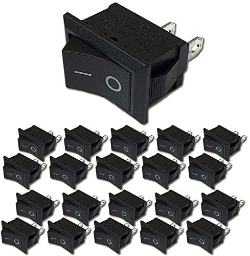 20 Stück Premium Ein Aus Einbau Wippschalter Schalter SPST On Off DIY AC 250V 6A 2Pin Schwarz Haushaltsgeräte Auto Boot KFZ Industrie Modellbau