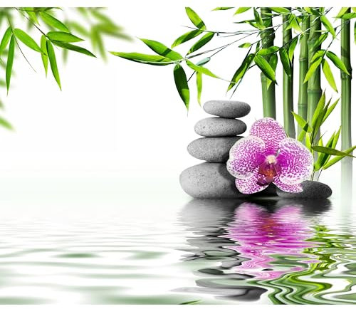 decomonkey Fototapete selbstklebend Orchidee, 441x315 cm, Blumen Natur Spa