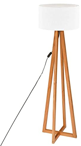PEGANE Lampadaire en Bois Coloris Blanc - Diamètre 39,5 x Hauteur 141 cm