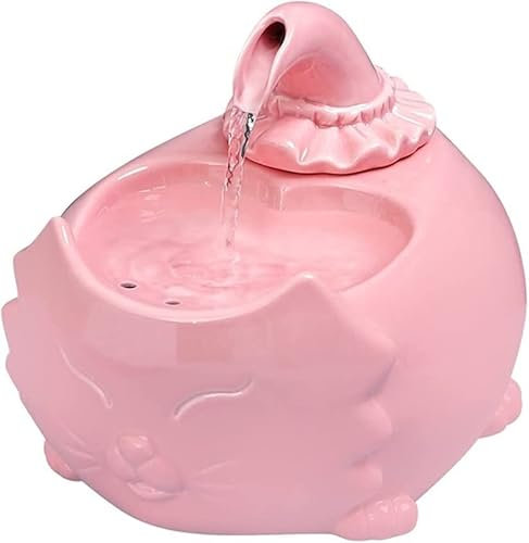 Fuente para Gatos, Bebedero Gatos Gatos Que beben Fuentes Pet Cerámica Circulación automática Agua Tazones de alimentación de Agua Los Perros no en la Fuente de Agua en Movimiento Actual