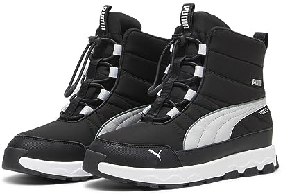 PUMA Unisex barn Evolve Boot Puretex Jr Sneaker, Puma svart aska grå Puma vit, 4 UK