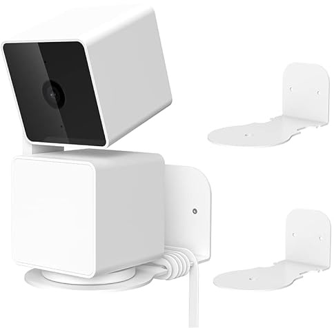 Aokicase Für WYZE Cam Pan v3 Indoor/Outdoor Schutzhülle Wandhalterung,Drehbar um 360 Grad Zwei Installations modi,Kamera an Wänden oder Decken,bietet eine breitere Perspektive (Weiß) 2PCS