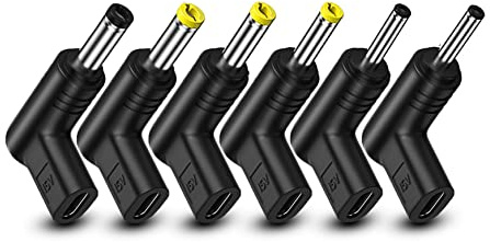 YAODHAOD USB C auf DC Adapter 6PCS,90 Grad gewinkelter Winkel Adapter (15V) | USB C auf DC 5V PD Emulator Trigger Ladeadapter Stecker für Laptop,Router,Mobile Netzteil Ladegerät Stecker,90° Winkeldesign