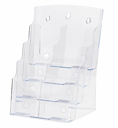 8pcs Prospektständer Acryl DL 8 Fächer 4 Etagen Flyerhalter, Format 1/3 A4 - DIN Lang (DL) - A6, Tischaufsteller / zum Wand Aufhängen, Katalogständer Halter Broschüren Werbung Menüs Karten, TKD8633