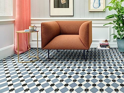PVC Bodenbelag Vinylboden in Retro Fliesen Art, Zuschnitt (2m breit, 4m lang)