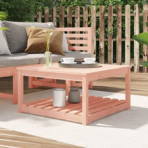 prissent Gartentisch 82,5x82,5x45 cm Massivholz Douglasie Braun Esstisch Outdoor-Tisch Beistelltisch Gartentisch Holz Loungetisch Outdoor Ideal für Garten Balkon Oder Terrasse Klassisches Design