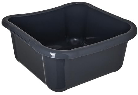 KADAX Ciotola rettangolare per la biancheria, robusta vasca per il bucato, ciotola per il lavaggio con comode maniglie, contenitore per la pulizia, ciotola compatta (grigio scuro, 12 l)