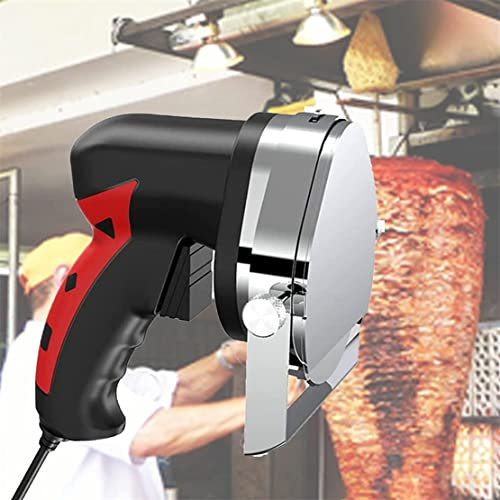 Portable Electric Carving Knives Kebab Meat Slicers, Shawarma Meat Cutter, 80W Turkish Kebab Slicer Gyro Cutter, 304 Stainless Steel, for Commercial Home Use,RedCorded (Redcorded)