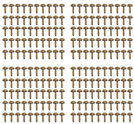 Remaches De Cuero De Bronce Antiguo De 12 Mm Para Hacer Bolsos De Bricolaje, 200 Piezas De 2 Puntas De Cabeza Redonda De Metal Con Cabeza De Clavo, Tachuelas De Pies De Bolsa De Hierro Para Ropa, Bols