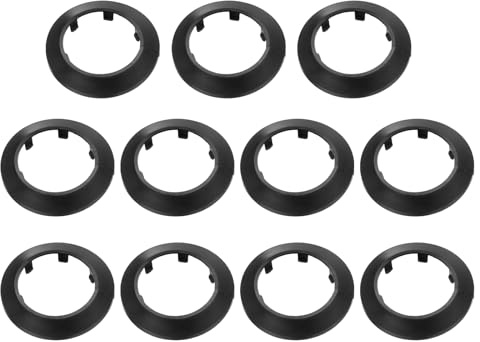 sourcing map 11PCS Pipe Cover Decor 3 In/75mm Flange Pipe Cover Decor PP Plastic Plumbing Cover Plates Escutcheon Water Drain Pipe Line Wall Flange Pipe Decorative Cover, Black