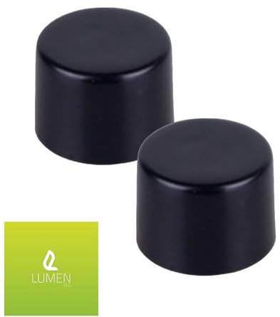 LumenEco Universal Dimmer Light Switch Rotary Knob, 6mm D-Spindle Replacement, Wall Mount LED Compatible, 21x20x15mm, Pack of 2, Iridium Black