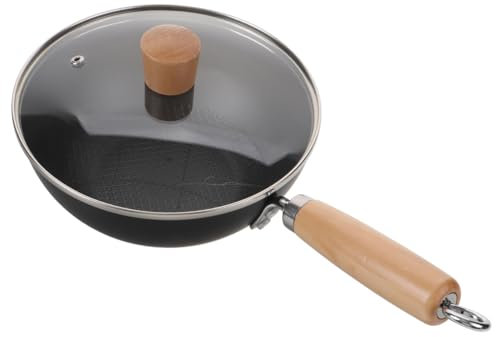 Amosfun Kochpfanne Japanischer Wok Antihaftbeschichteter Bratpfannendeckel Leicht Einfach Zu Reinigen Ideal Für Schnelles Kochen