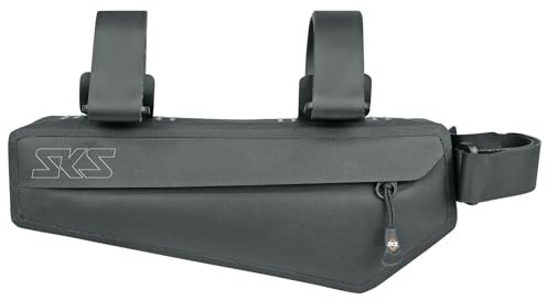 SKS GERMANY Race Frame Bag - Borsa per bicicletta (borsa da bicicletta, taglio a vento e leggero, impermeabile, elementi riflettenti, tenuta sicura, borsa per telaio o reggisella), colore nero