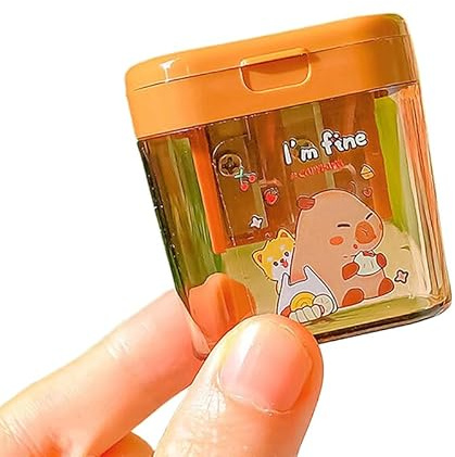 Generisch Cartoon niedliches Capybara Doppel Loch Bleistift spitzer tragbare kreative Mini Manuelle Bleistift spitzer Schüler Schreibwaren Geschenke