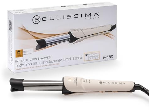 Bellissima Imetec Instant Curls & Waves, Ferro arricciacapelli per onde, Thermo Control, diametro 25 mm, Temperatura Regolabile 170°C-210°C, Riscaldamento Rapido, Autospegnimento, Fermacavo