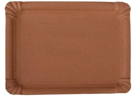 Wertpack Kuchenteller - Pappteller braun rechteckig ohne Fettbarriere 21 x 29 cm aus Kraftkarton, 125 Stück