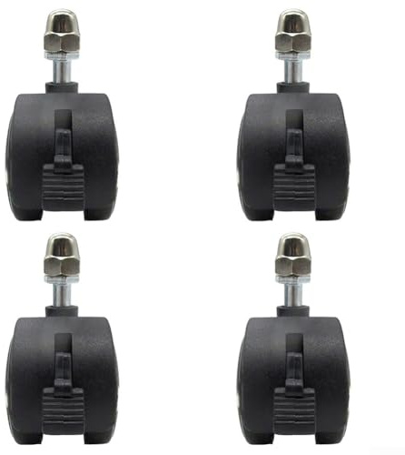 LVYXON Paquete de 4 ruedas universales de polea de rueda para calentador eléctrico, 40 x 30 mm, piezas de repuesto de plástico negro para radiadores Midea Pioneer (con freno)