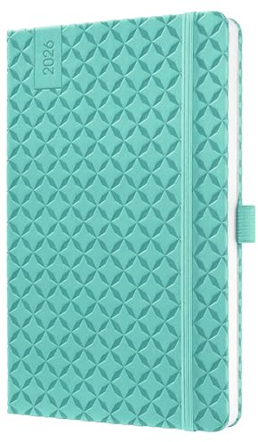 SIGEL J6103 Wochenkalender 2026 A5 petrol, Hardcover, Gummiband, Stiftschlaufe, Einstecktasche, 174 Seiten, vegan, Buchkalender, Terminplaner Taschenkalender Jolie