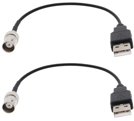 Create idea 2 connettori RG174 da BNC femmina a USB 2.0 maschio, adatti per test di alimentazione coassiale (20 cm, 50 Ohm)