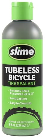 Slime 10216 Tubeless Bicycle Puncture Repair Tire Sealant, Prevent and Repair, Suitable for tubeless Bikes, Non-Toxic, Eco-Friendly, 8oz Bottle