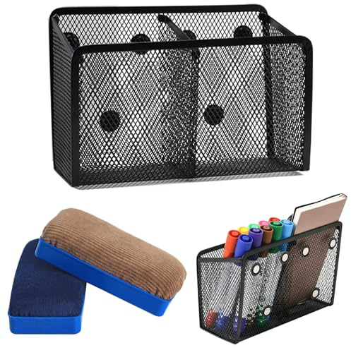 XineYuor Stifthalter Magnetisch, 3 Stück Magnetischer Stiftehalter,Whiteboard Stifthalter mit Schwamm,Stifthalterung,Magnet Stifte Halterung Aufbewahrungsbox für Kühlschrank Whiteboard Schließfach