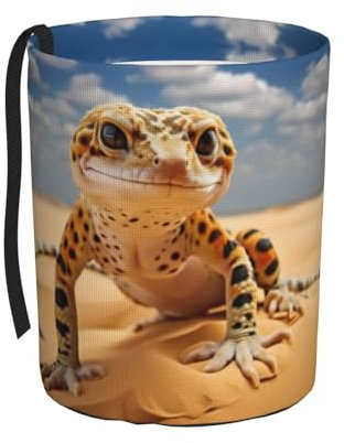 LXqlSS Auto-Mülleimer mit Leoparden-Gecko-Druck, zum Aufhängen für Rücksitz, Autozubehör für Damen und Herren, Auto-Mülltonnen