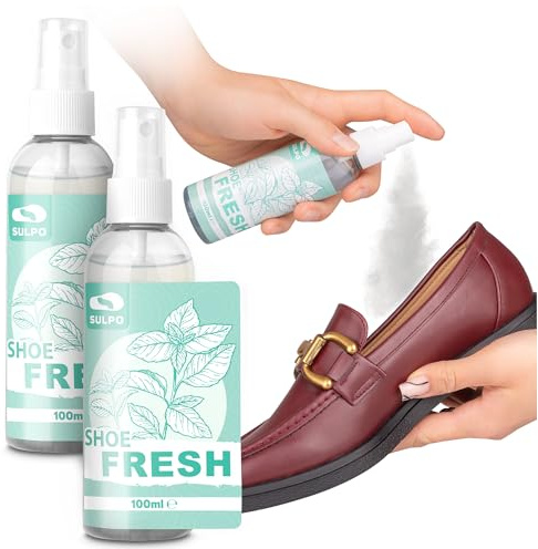 SULPO Skospray – deodorant och skofräschare 100 ml – effektiv lukt- och svettneutraliserare – snabbtorkande, alkoholfri – för sneakers, arbete och sport