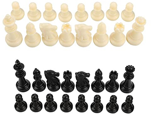 KooingTech 32 PCS Magnetisches Internationales Schach, Magnetisches weißes und schwarzes Plastikschach ohne Brett