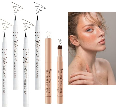 6 Pcs Taches De Rousseur Stylo Tache De Rousseur Freckles Pen Freckles Stamp Convient Pour Le Maquillage Quotidien, Le Maquillage Créatif, Les Bals Et Les Fêtes