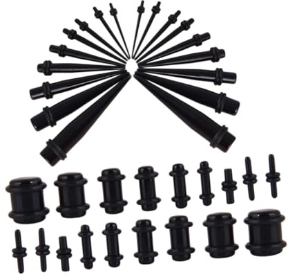 Gatuida 36 Pieza Accesorios Para Expansión De Orejas Perforación De Pabellón Auricular Dilataciones De Oreja Kit De Varios Material Acrílico
