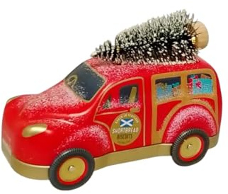 Festive Car Shaped Shortbread Biscuit Tin Gift Holiday Treat Traditional Scottish Style Crunchy Butter Biscuits Collectible Keepsake Storage Tin (pack of 1)