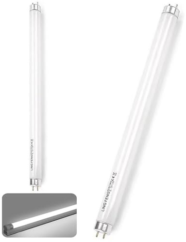 Paquete De 2 Tubos Fluorescentes T8 De 15W, Tubo CFL 450mm, Blanco Frío 6500K, 1100 LM, Casquillo G13, Lámpara De Bajo Consumo, Luz De Emergencia De Bajo Consumo Para Cocina, Baño, Armario Y Garaje